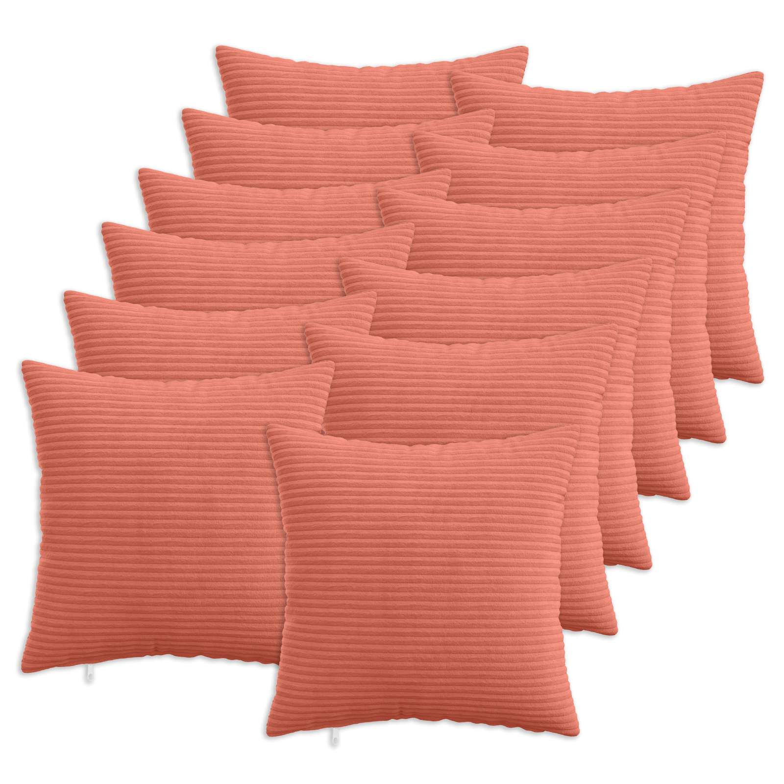 vidaXL Cushion Cover 12 pcs HEERLEN Red Orange 40 x 40 cm Corduroy 1