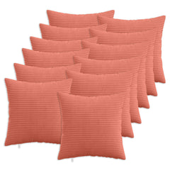 vidaXL Cushion Cover 12 pcs HEERLEN Red Orange 40 x 40 cm Corduroy 1
