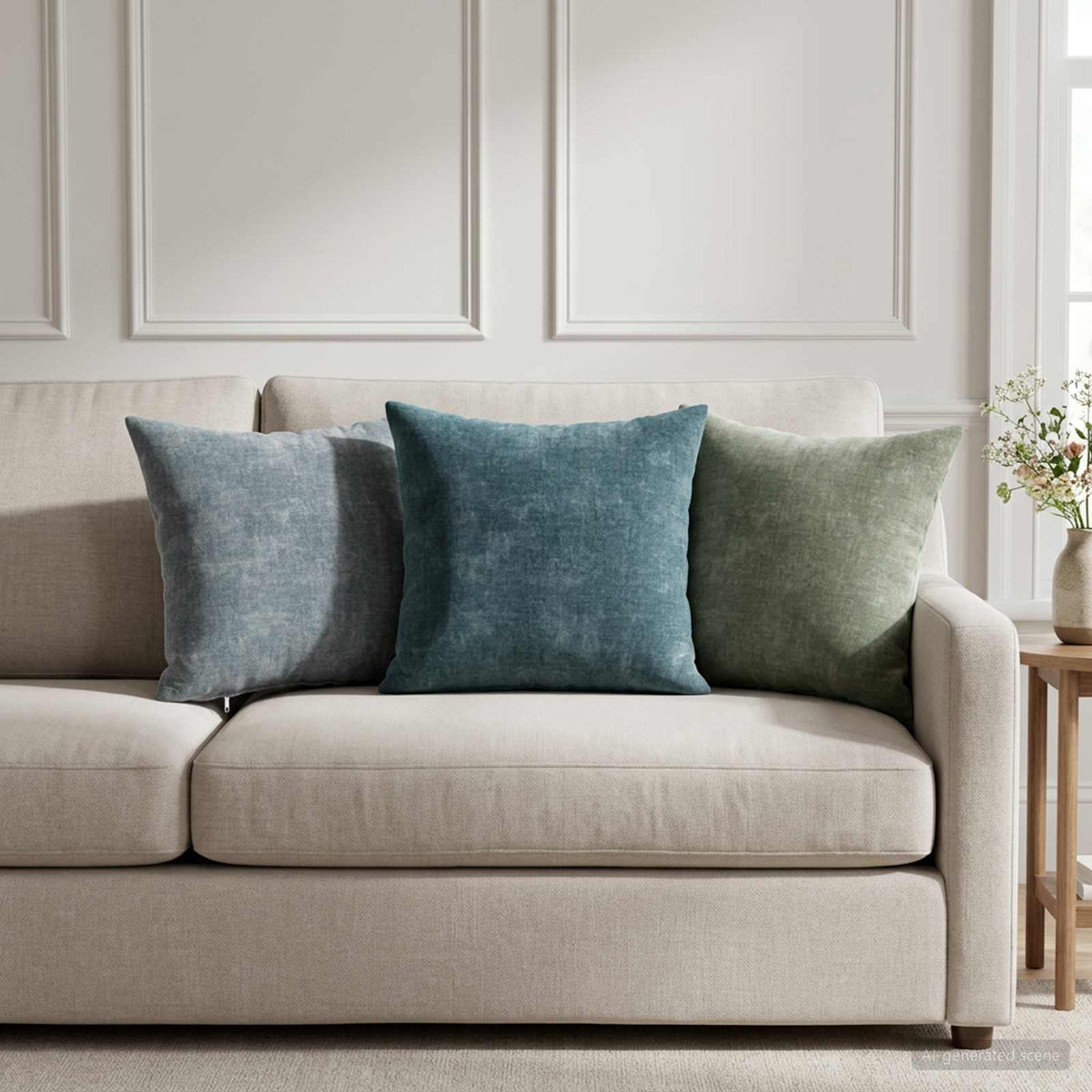 vidaXL Throw Pillow 6 pcs HEERLEN Blue 35 x 35 cm Chenille Fabric 1