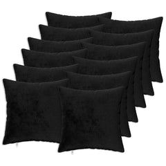 vidaXL Cushion Cover 12 pcs HEERLEN Black 40 x 40 cm Flannel 1