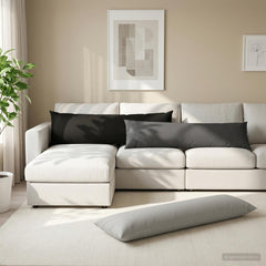 vidaXL Cushion with Pillow HEERLEN Grey 40 x 145 cm Polyester 3