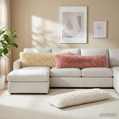 vidaXL Cushion with Pillow HEERLEN White 40 x 145 cm PV Fleece 1