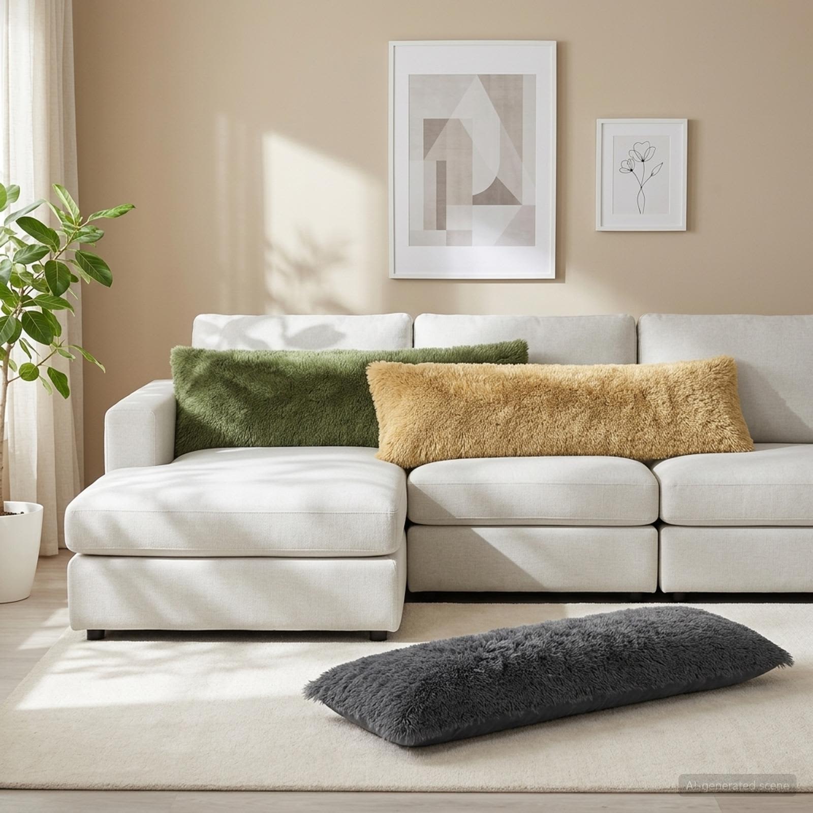 vidaXL Cushion with Pillow HEERLEN Light Grey 40 x 145 cm PV Fleece 1