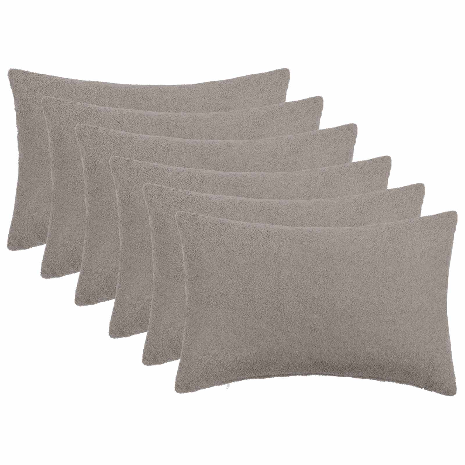 vidaXL Cushion Cover 6 pcs HEERLEN Light Grey 40 x 60 cm Bouclé 1