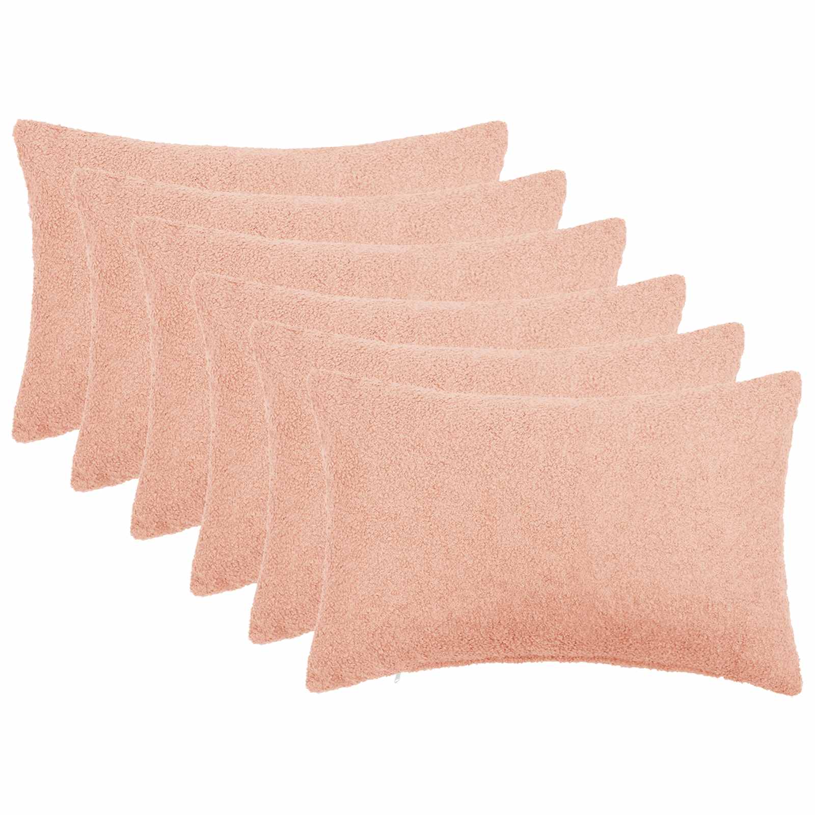 vidaXL Cushion Cover 6 pcs HEERLEN Pink 40 x 60 cm Bouclé 1