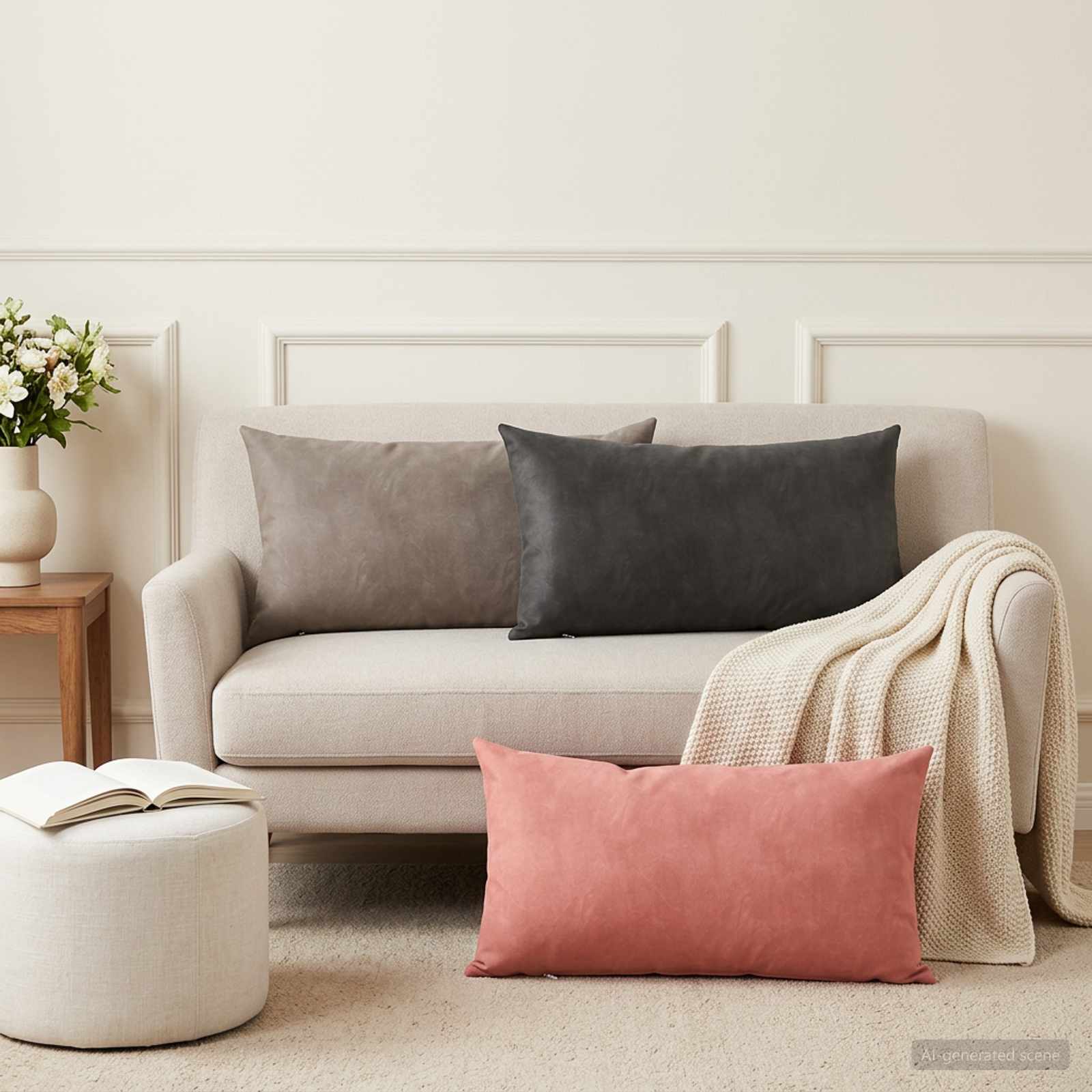 vidaXL Cushion with Pillow HEERLEN 6 pcs Pink Velvet 1
