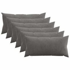 vidaXL Cushion Cover 6 pcs HEERLEN Dark Grey 40 x 70 cm Corduroy 1