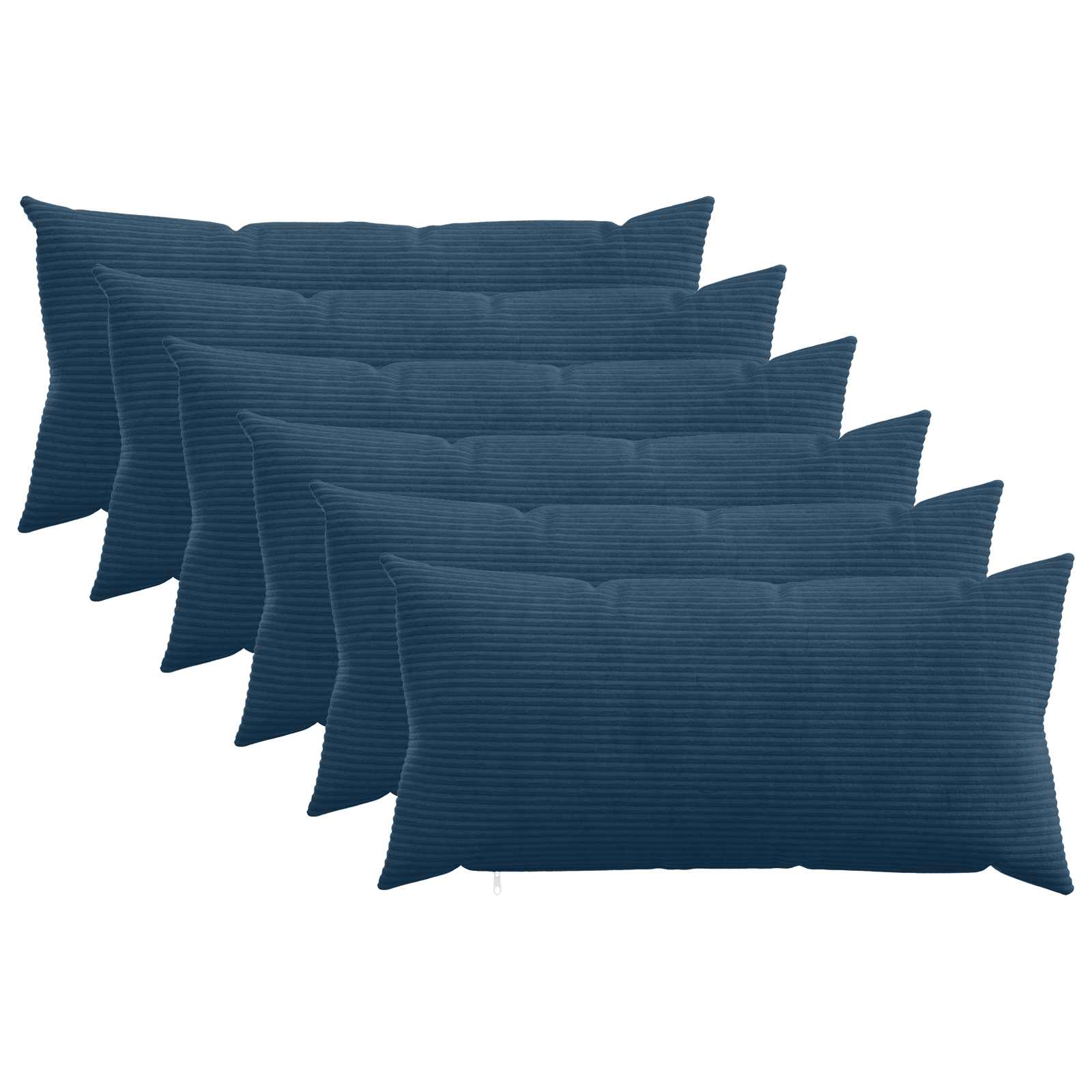 vidaXL Cushion Cover 6 pcs HEERLEN Navy Blue 40 x 70 cm Corduroy 1