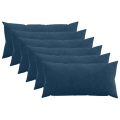 vidaXL Cushion Cover 6 pcs HEERLEN Navy Blue 40 x 70 cm Corduroy 1