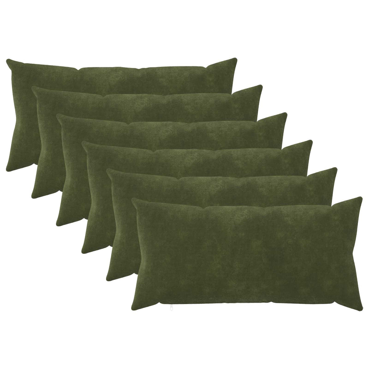 vidaXL Cushion Cover 6 pcs HEERLEN Green 40 x 70 cm Microfiber Fleece 1