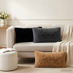 vidaXL Cushion with Pillow HEERLEN 6 pcs Anthracite PV Fleece 1