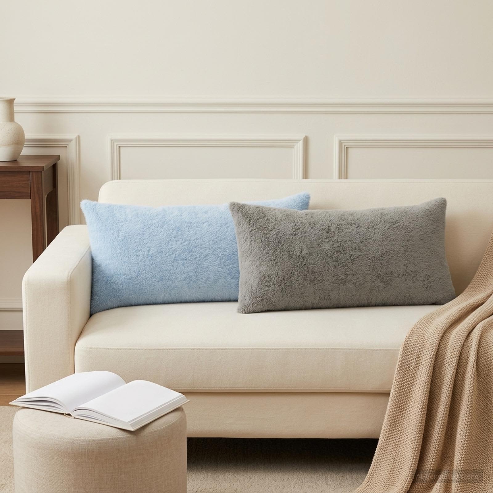 vidaXL Cushion Cover 12 pcs HEERLEN Light Grey 40 x 80 cm 1