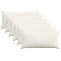 vidaXL Cushion Cover 6 pcs HEERLEN Cream 40 x 80 cm Corduroy 1