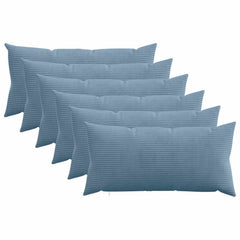 vidaXL Cushion Cover 6 pcs HEERLEN Blue 40 x 80 cm Corduroy 1
