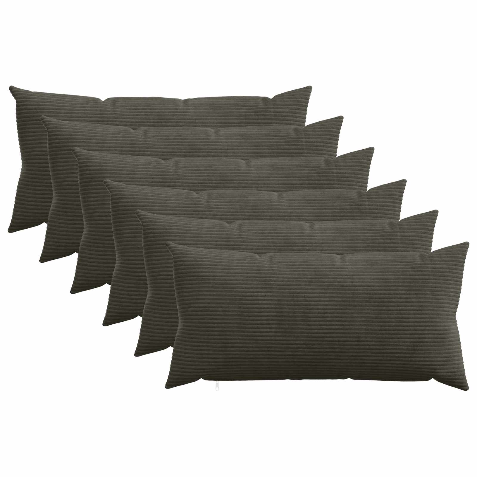 vidaXL Cushion Cover 6 pcs HEERLEN Anthracite 40 x 80 cm Corduroy 1