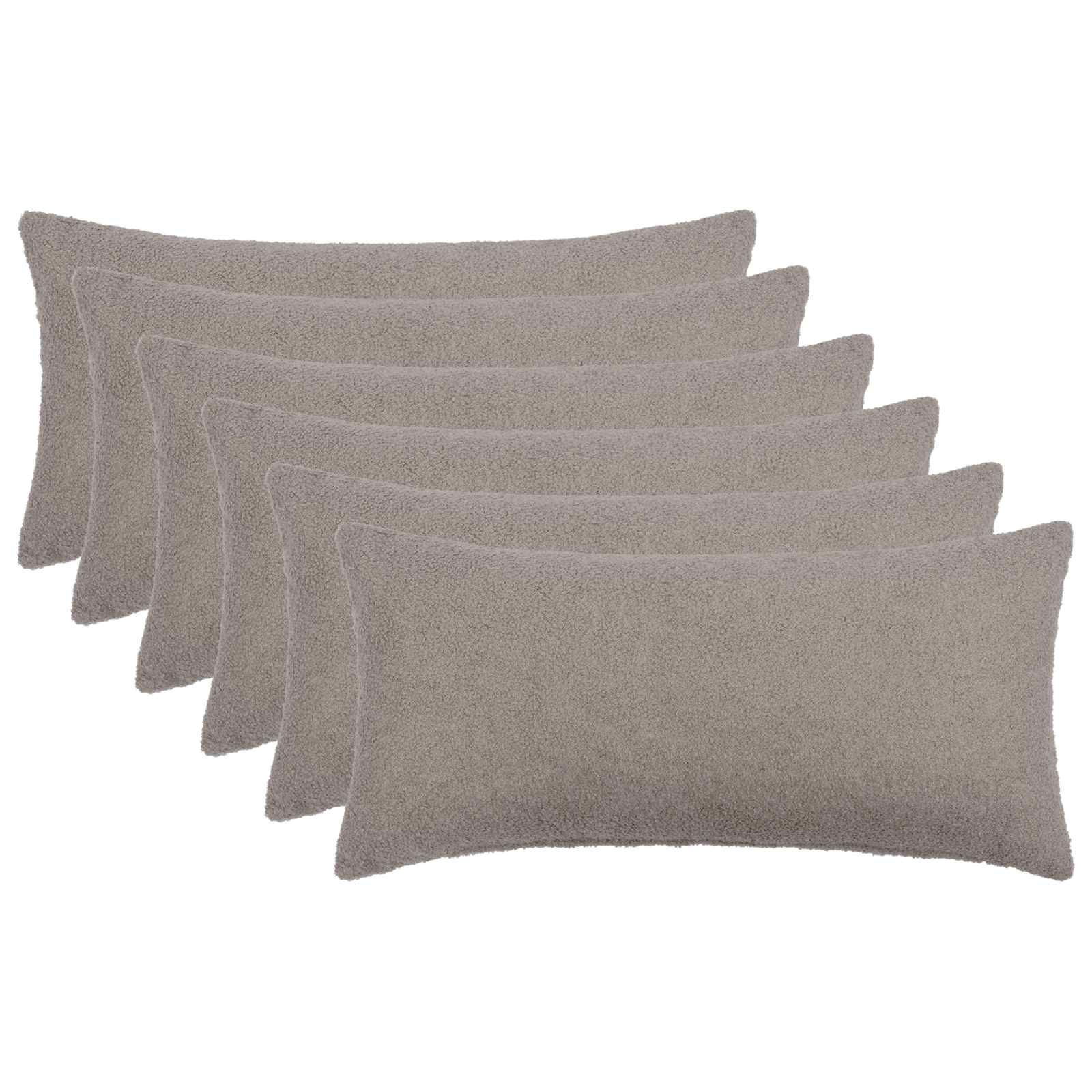 vidaXL Cushion Cover 6 pcs HEERLEN Light Grey 40 x 80 cm Bouclé 1