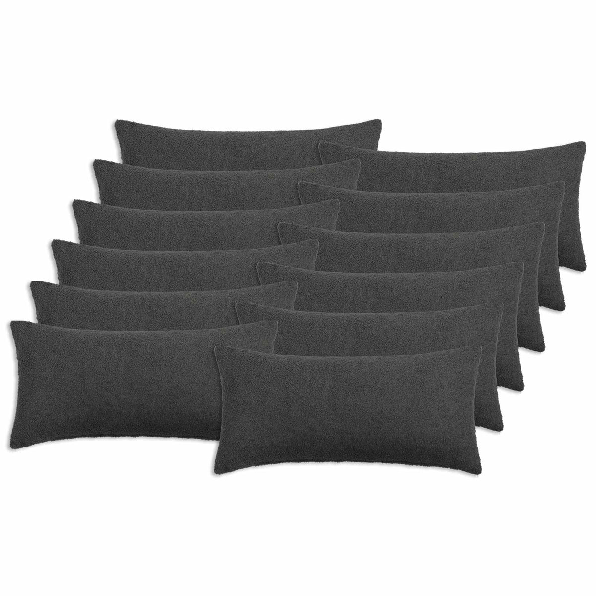 vidaXL Cushion Cover 12 pcs HEERLEN Dark Grey 40 x 80 cm Bouclé 2