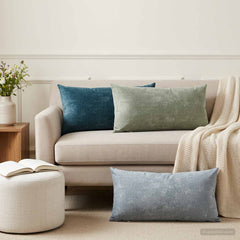 vidaXL Cushion Cover 6 pcs HEERLEN Green 40 x 80 cm Chenille Fabric 1