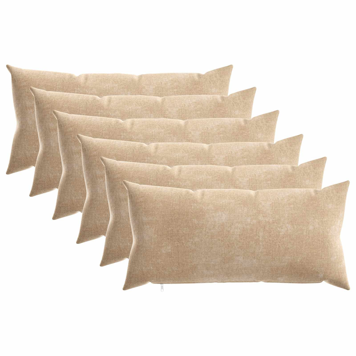 vidaXL Cushion Cover 6 pcs HEERLEN Taupe 40 x 80 cm Chenille Fabric 2