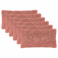vidaXL Cushion Cover 6 pcs HEERLEN Pink 40 x 80 cm PV Fleece 2