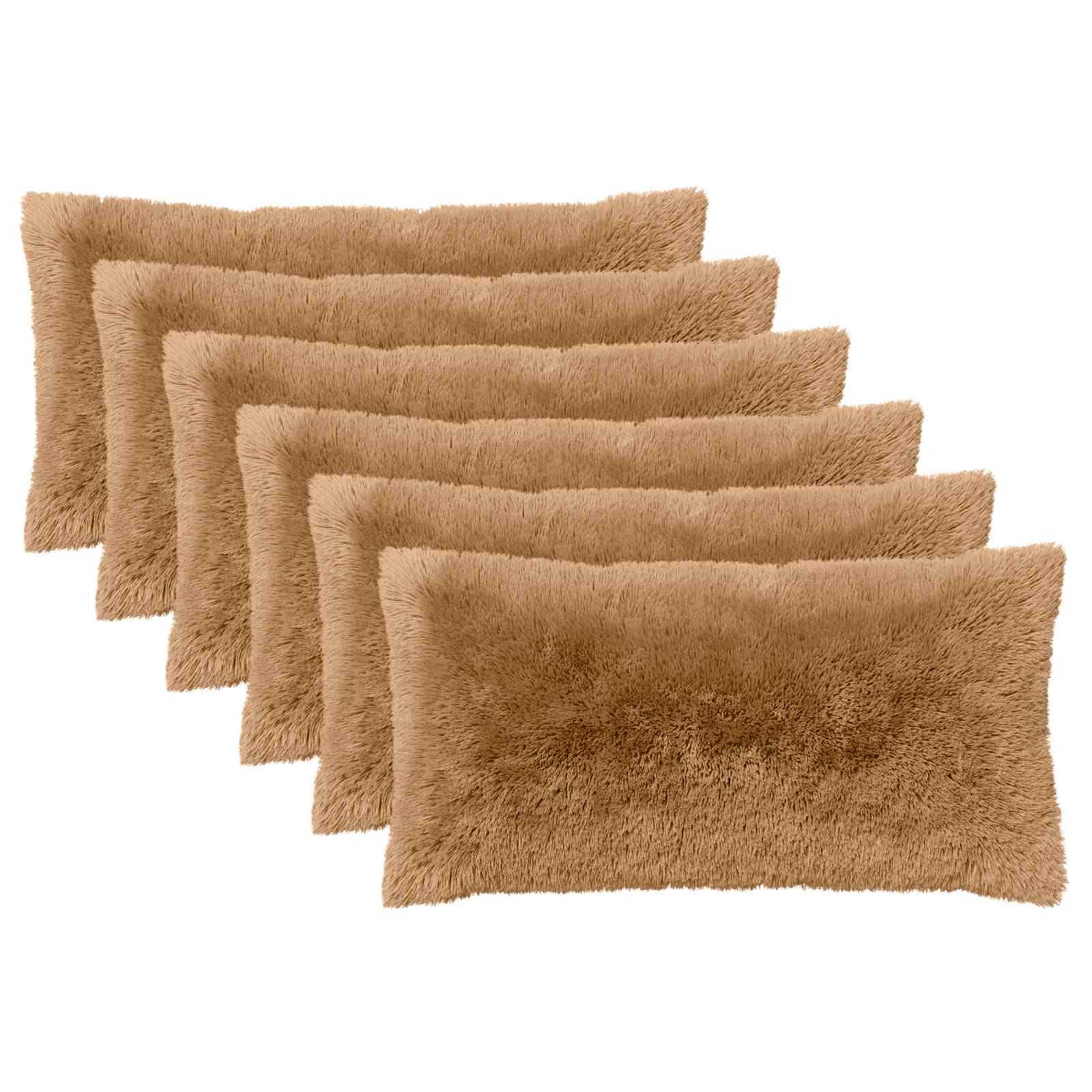 vidaXL Cushion Cover 6 pcs HEERLEN Taupe 40 x 80 cm PV Fleece 2