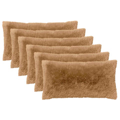 vidaXL Cushion Cover 6 pcs HEERLEN Taupe 40 x 80 cm PV Fleece 2