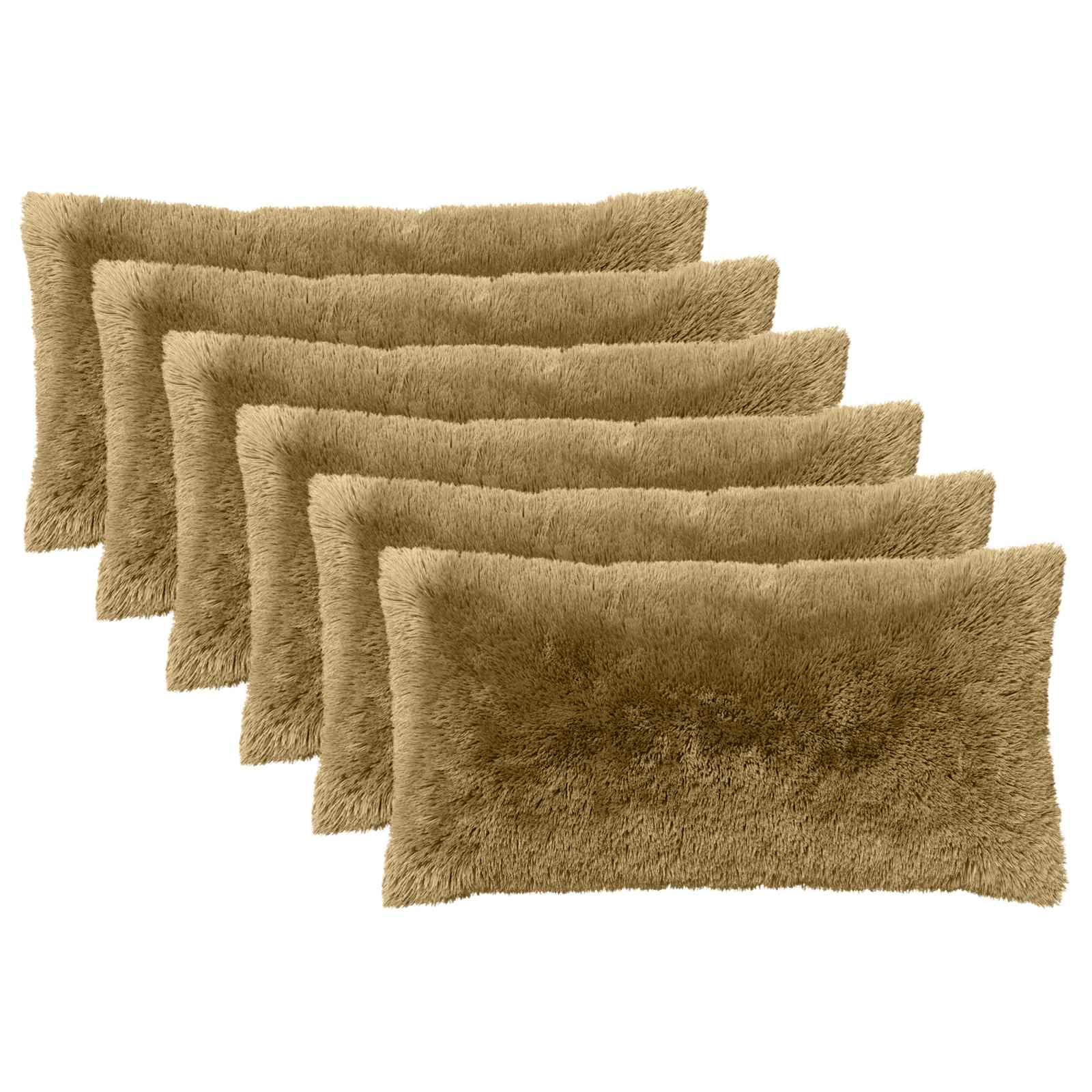 vidaXL Cushion Cover 6 pcs HEERLEN Light Green 40 x 80 cm PV Fleece 2