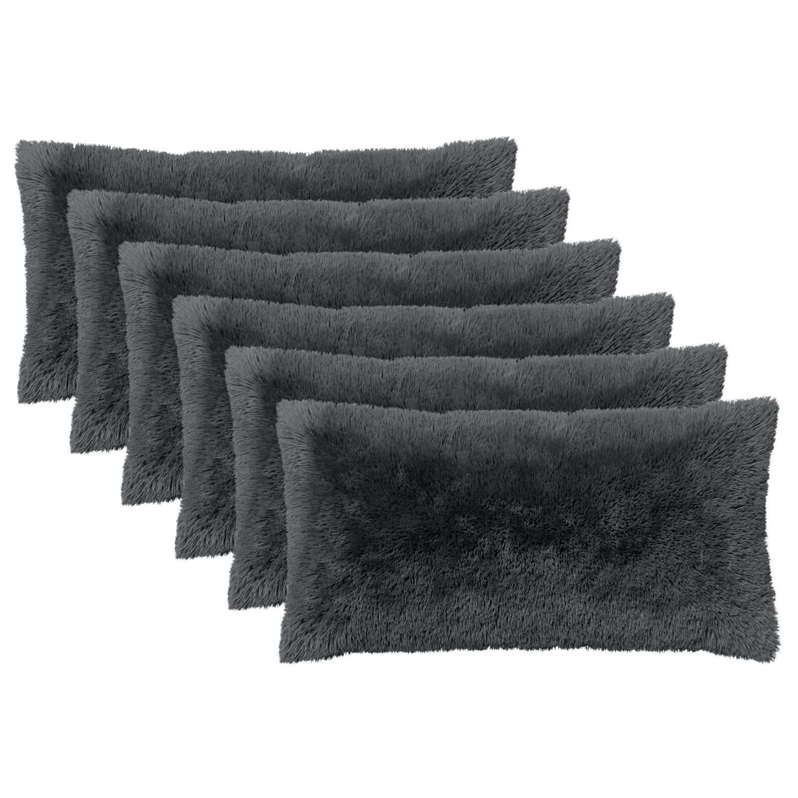 vidaXL Cushion Cover 6 pcs HEERLEN Anthracite 40 x 80 cm PV Fleece 2