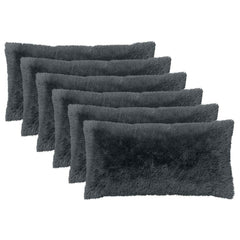 vidaXL Cushion Cover 6 pcs HEERLEN Anthracite 40 x 80 cm PV Fleece 2