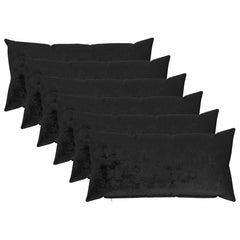 vidaXL Cushion Cover 6 pcs HEERLEN Black 40 x 80 cm Flannel 1
