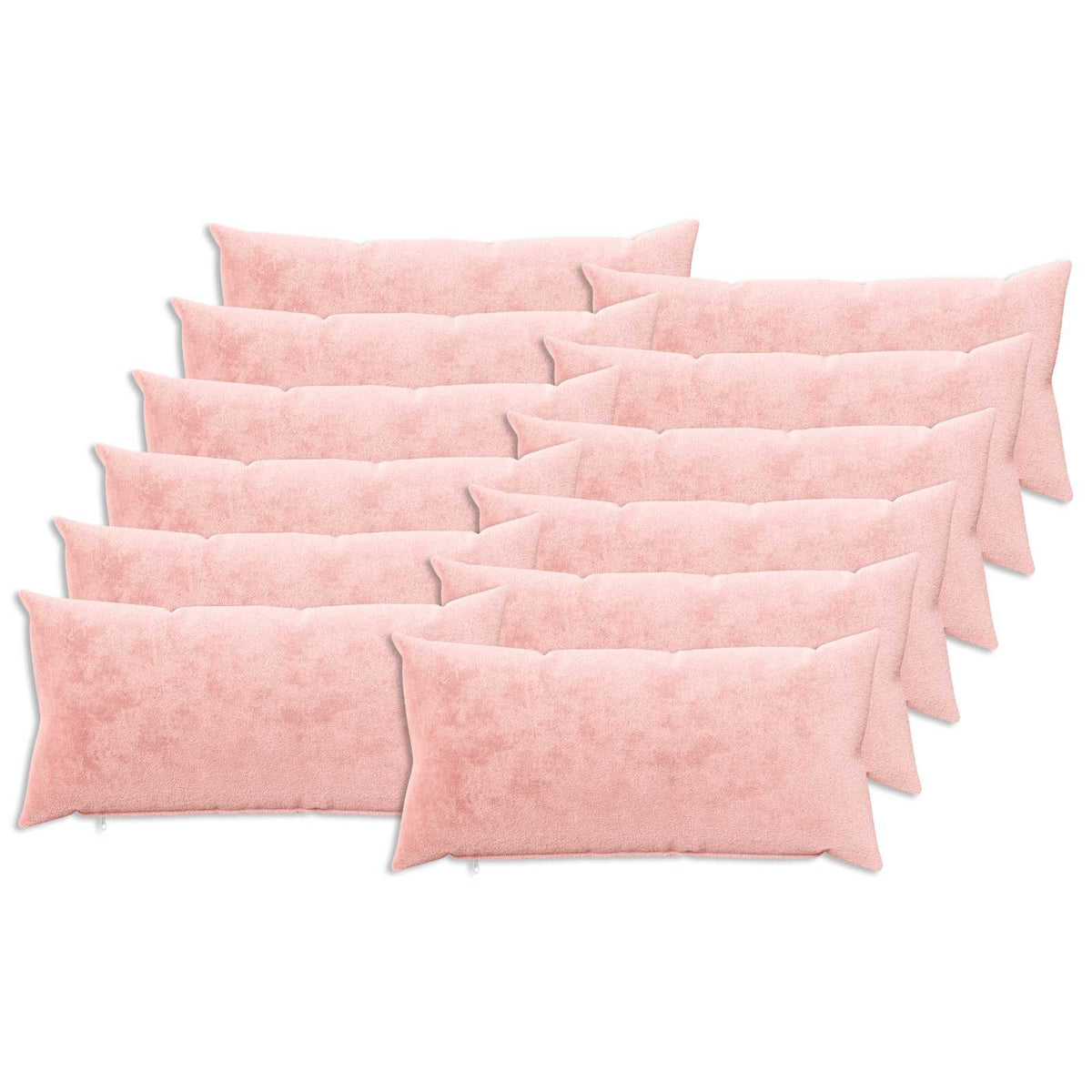 vidaXL Cushion Cover 12 pcs HEERLEN Pink 40 x 80 cm Flannel 2