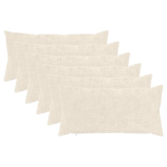 vidaXL Cushion Cover 6 pcs HEERLEN White 40 x 80 cm Faux Rabbit Fur 2