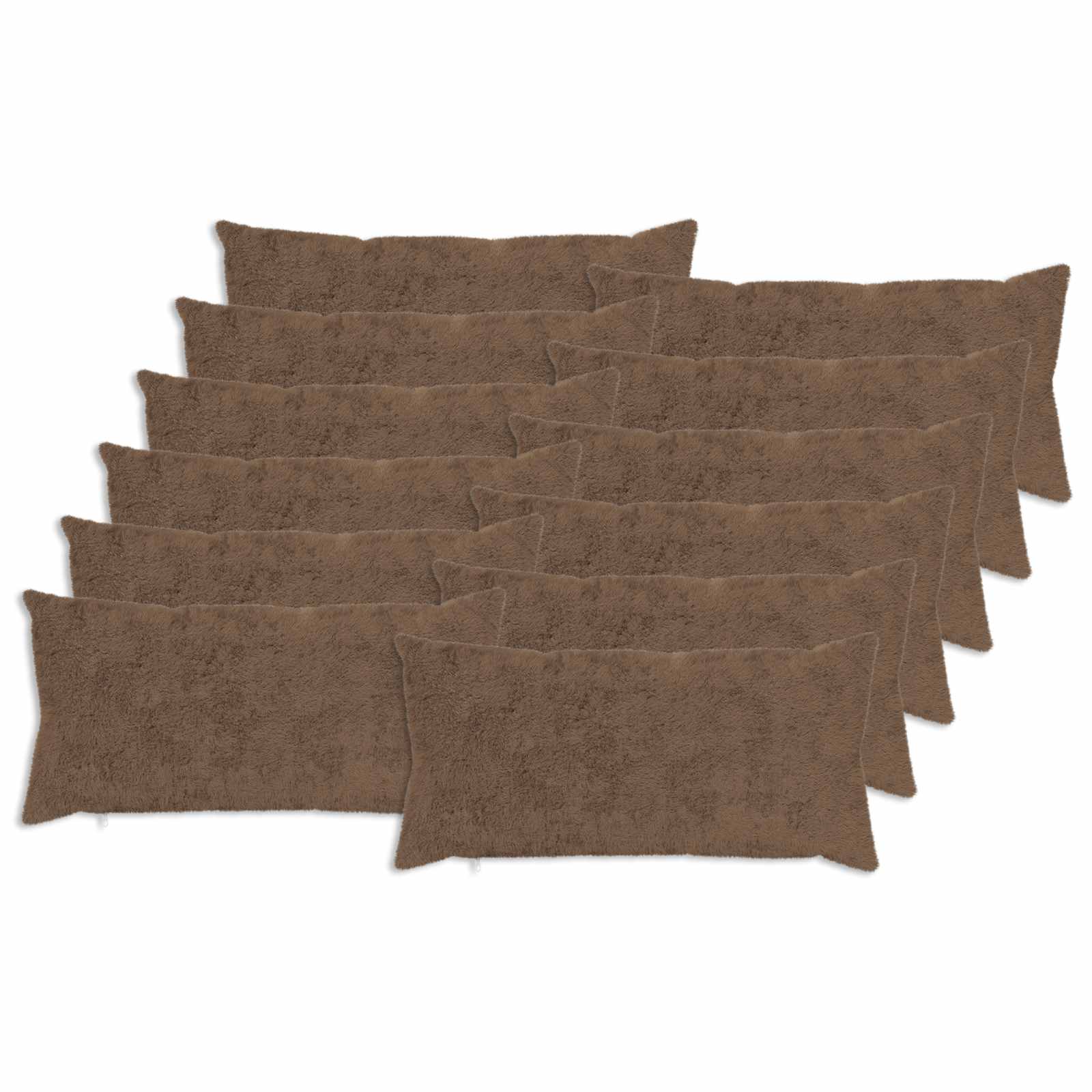 vidaXL Cushion Cover 12 pcs HEERLEN Light Brown 40 x 80 cm 2