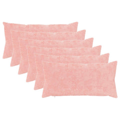 vidaXL Cushion Cover 6 pcs HEERLEN Pink 40 x 80 cm Faux Rabbit Fur 2
