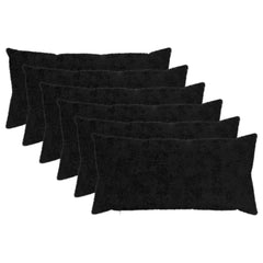 vidaXL Cushion Cover 6 pcs HEERLEN Black 40 x 80 cm Faux Rabbit Fur 2