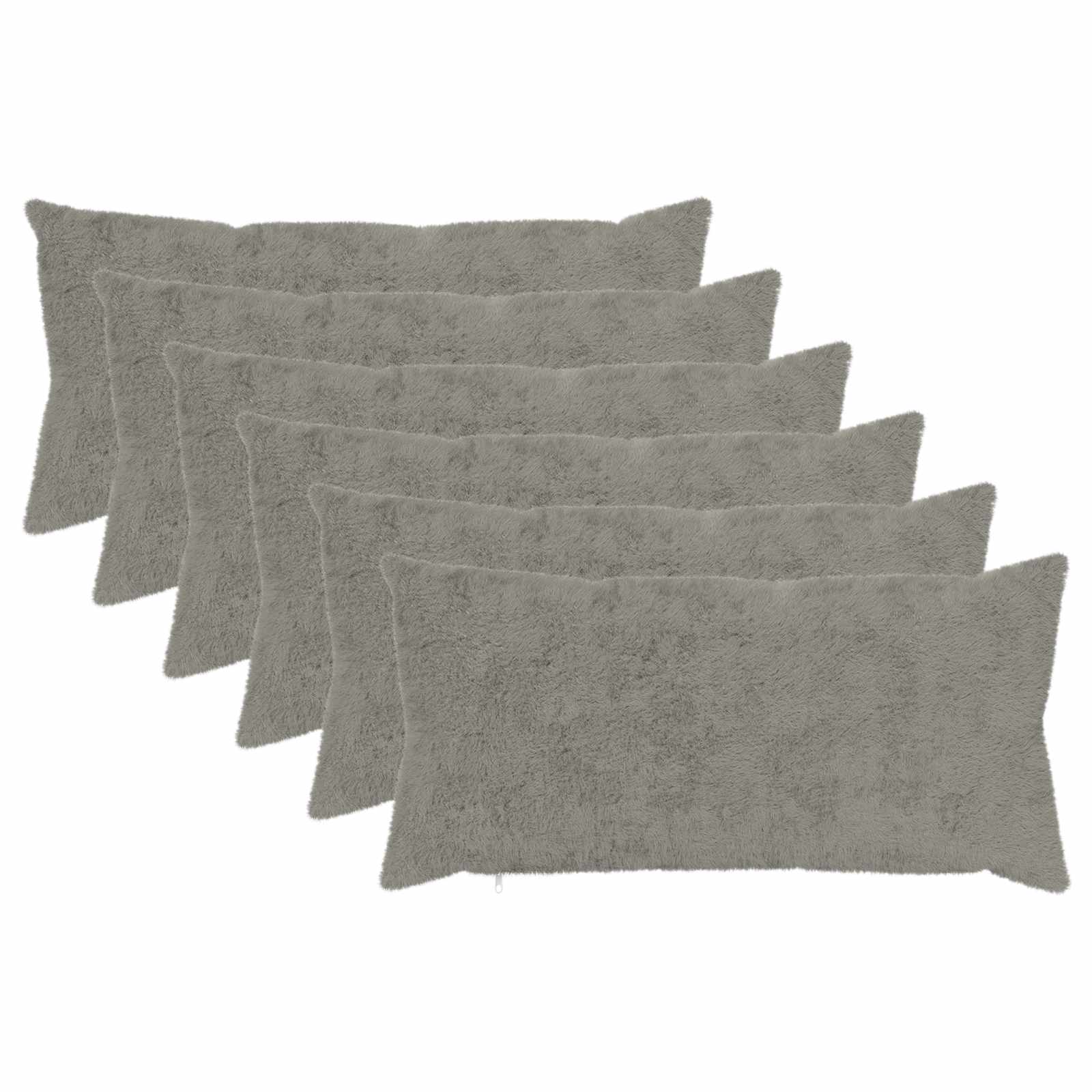vidaXL Cushion Cover 6 pcs HEERLEN Light Grey 40 x 80 cm 2