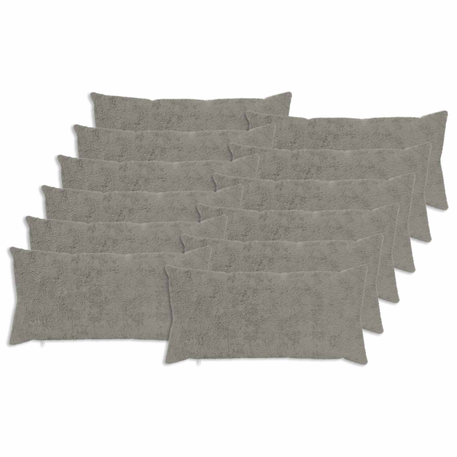 vidaXL Cushion Cover 12 pcs HEERLEN Light Grey 40 x 80 cm 2