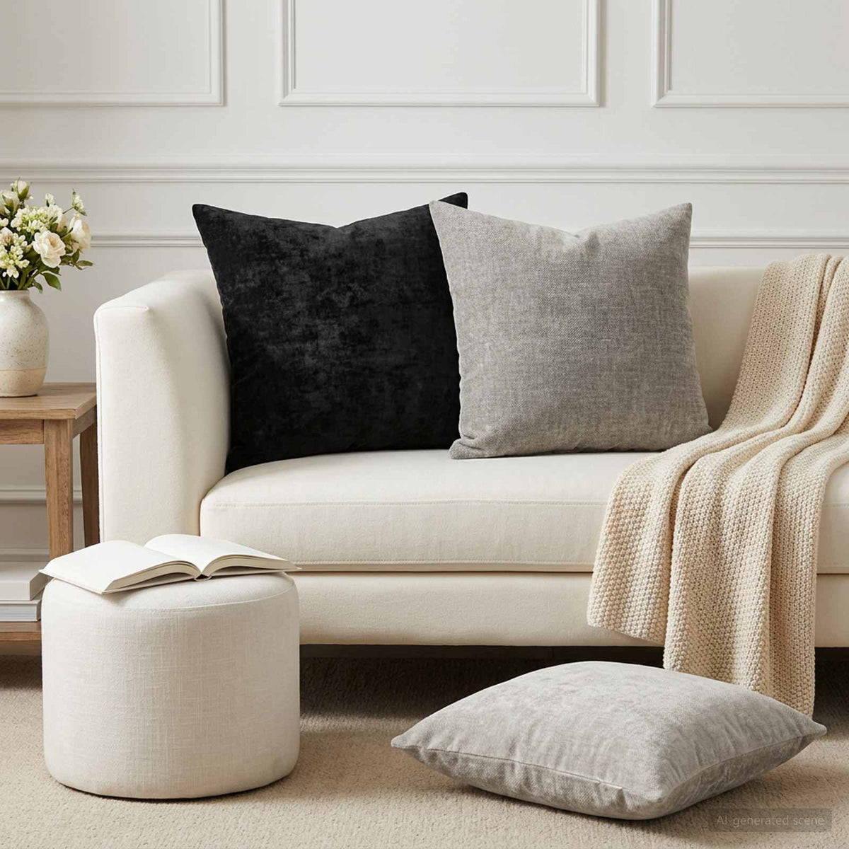 vidaXL Throw Pillow 6 pcs HEERLEN Anthracite 45 x 45 cm 1