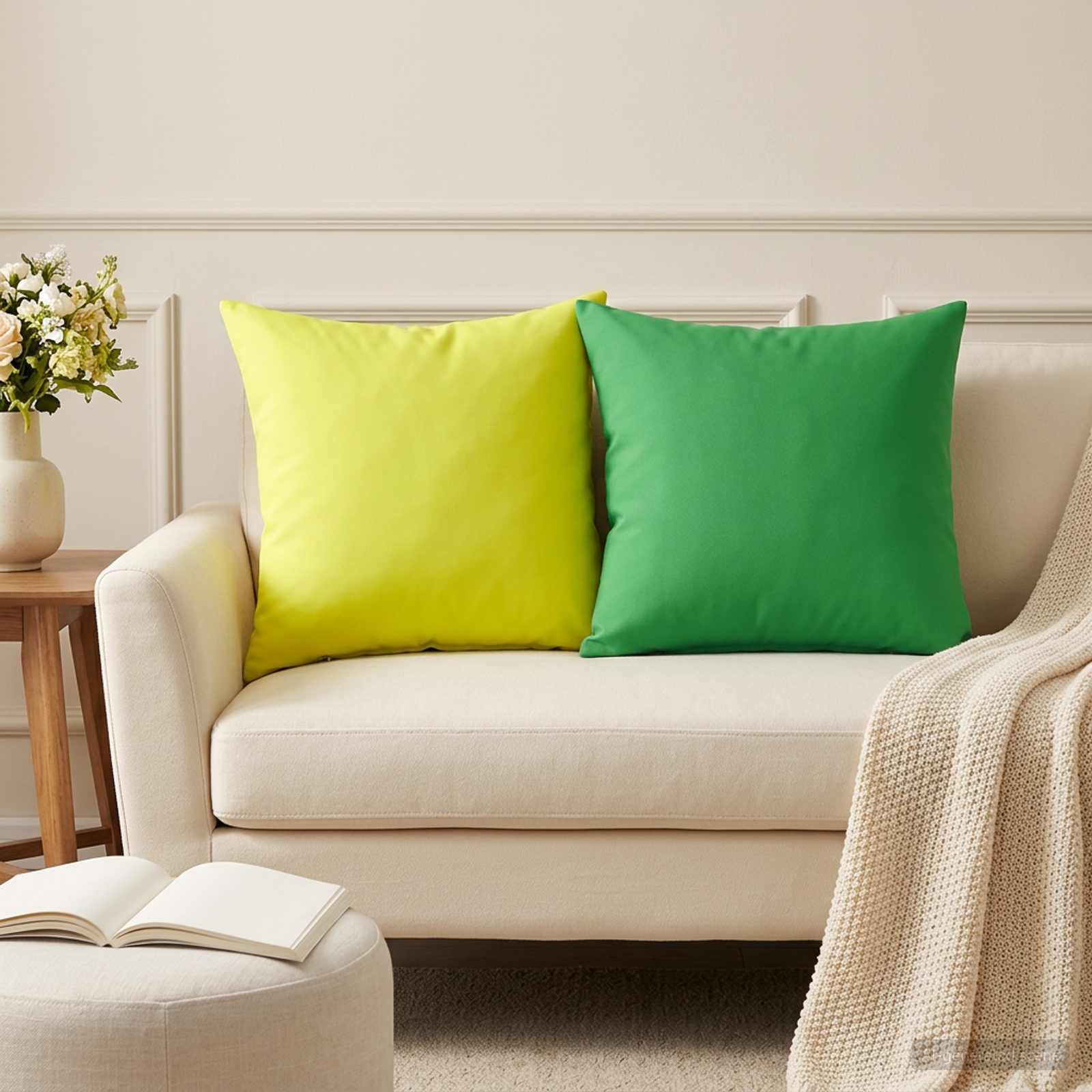 vidaXL Cushion Cover 12 pcs HEERLEN Bright Green 50 x 50 cm Polyester 1