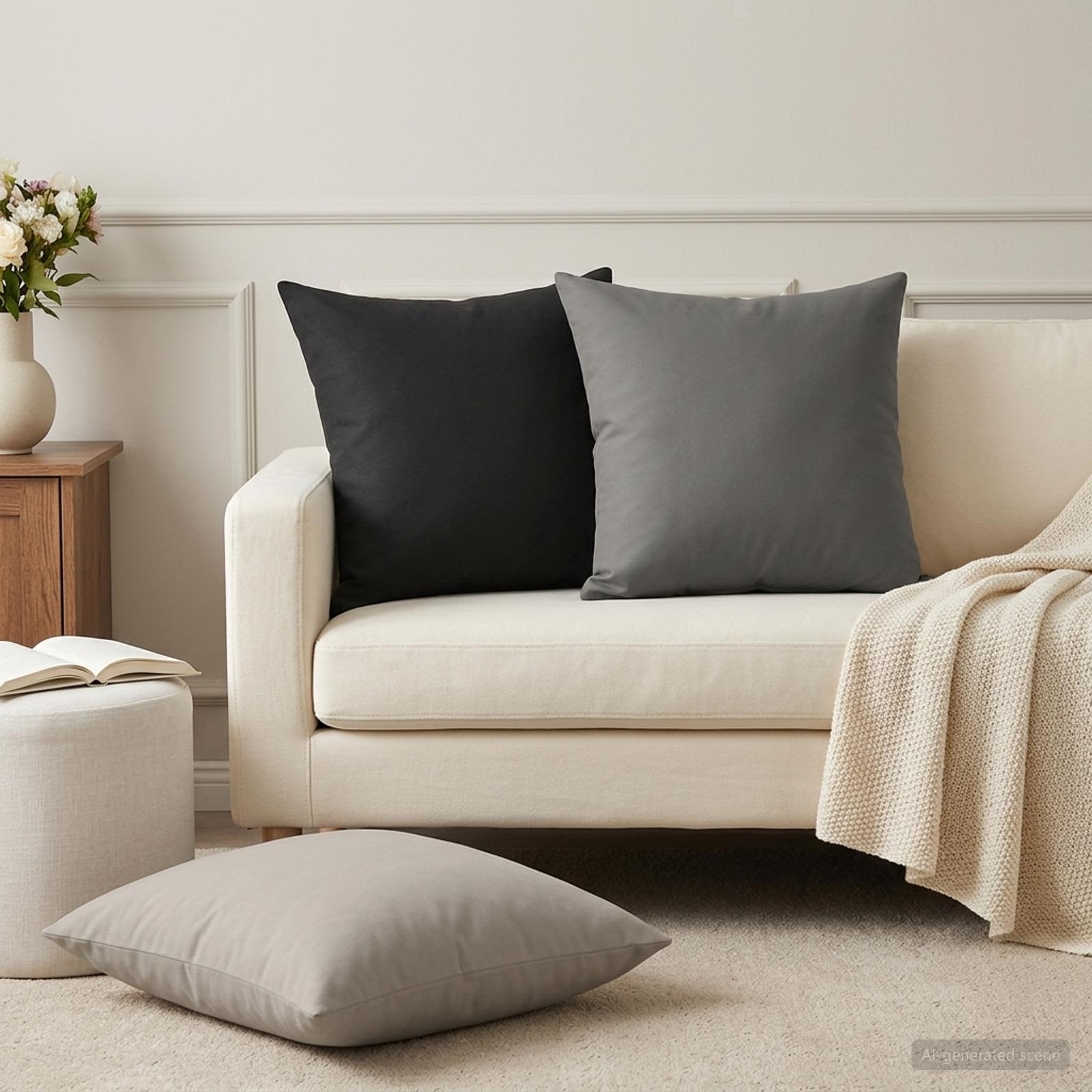 vidaXL Cushion Cover 12 pcs HEERLEN Grey 50 x 50 cm Polyester 1