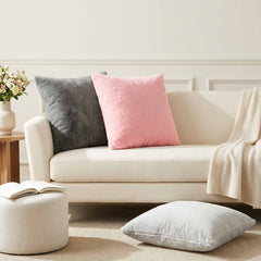 vidaXL Cushion Cover 12 pcs HEERLEN Light Grey 50 x 50 cm Flannel 1