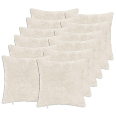 Cushion Cover 12 pcs HEERLEN White Faux Rabbit Fur, image 2