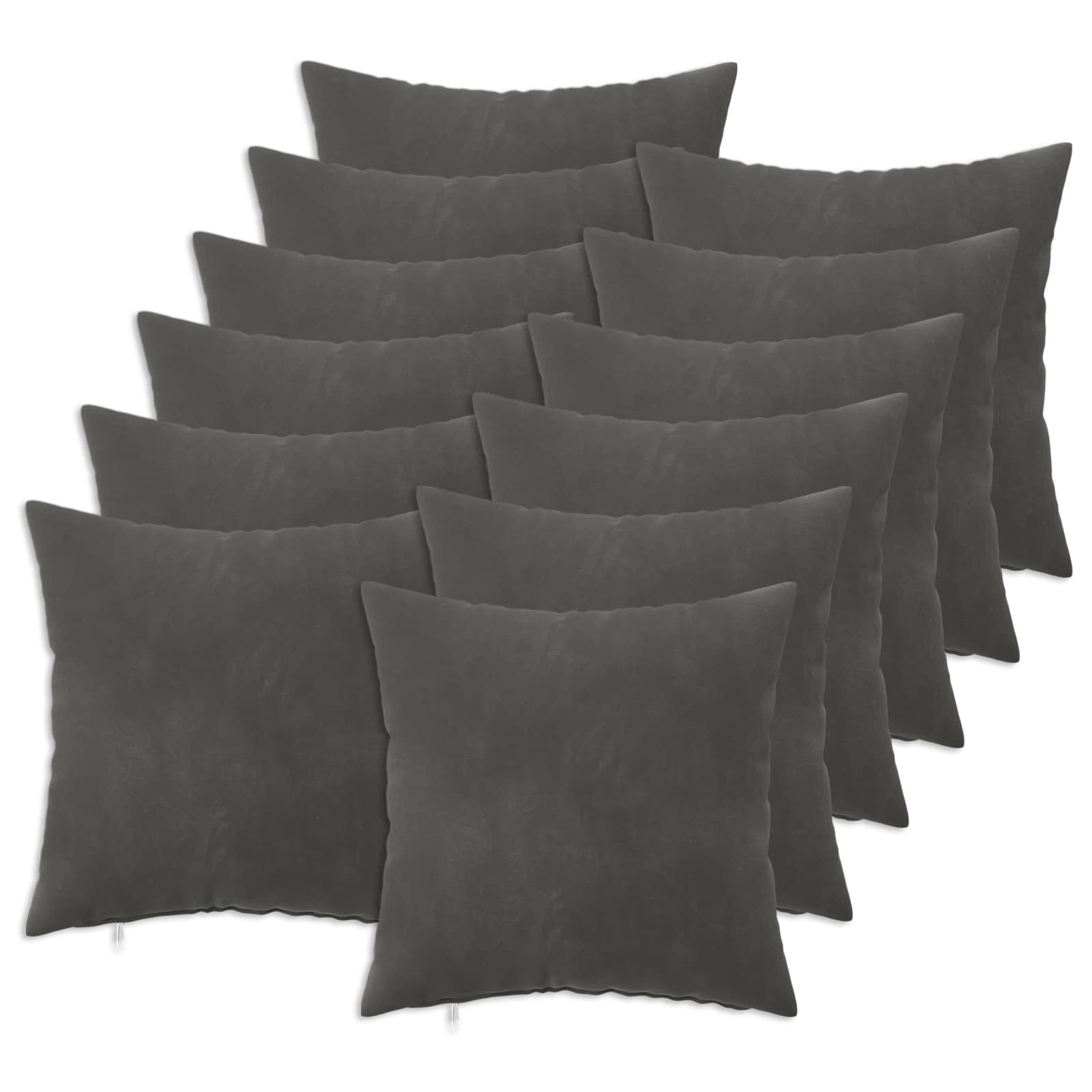 vidaXL Cushion Cover 12 pcs HEERLEN Dark Grey 50 x 50 cm Velvet 2