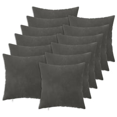 vidaXL Cushion Cover 12 pcs HEERLEN Dark Grey 50 x 50 cm Velvet 2