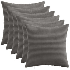 vidaXL Cushion Cover 6 pcs HEERLEN Dark Grey 50 x 50 cm Corduroy 1