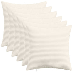 vidaXL Cushion Cover 6 pcs HEERLEN Cream 50 x 50 cm Corduroy 1