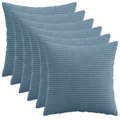 vidaXL Cushion Cover 6 pcs HEERLEN Blue 50 x 50 cm Corduroy 1