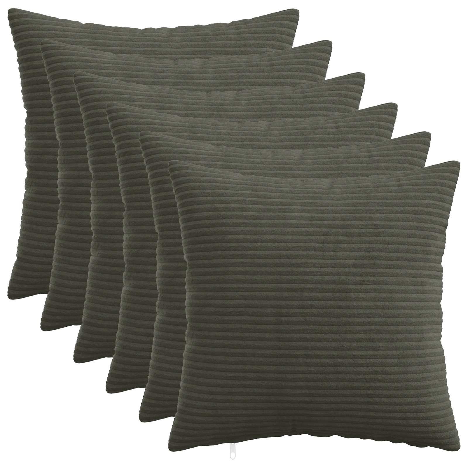 vidaXL Cushion Cover 6 pcs HEERLEN Anthracite 50 x 50 cm Corduroy 1