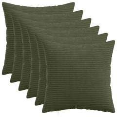 vidaXL Cushion Cover 6 pcs HEERLEN Green 50 x 50 cm Corduroy 1