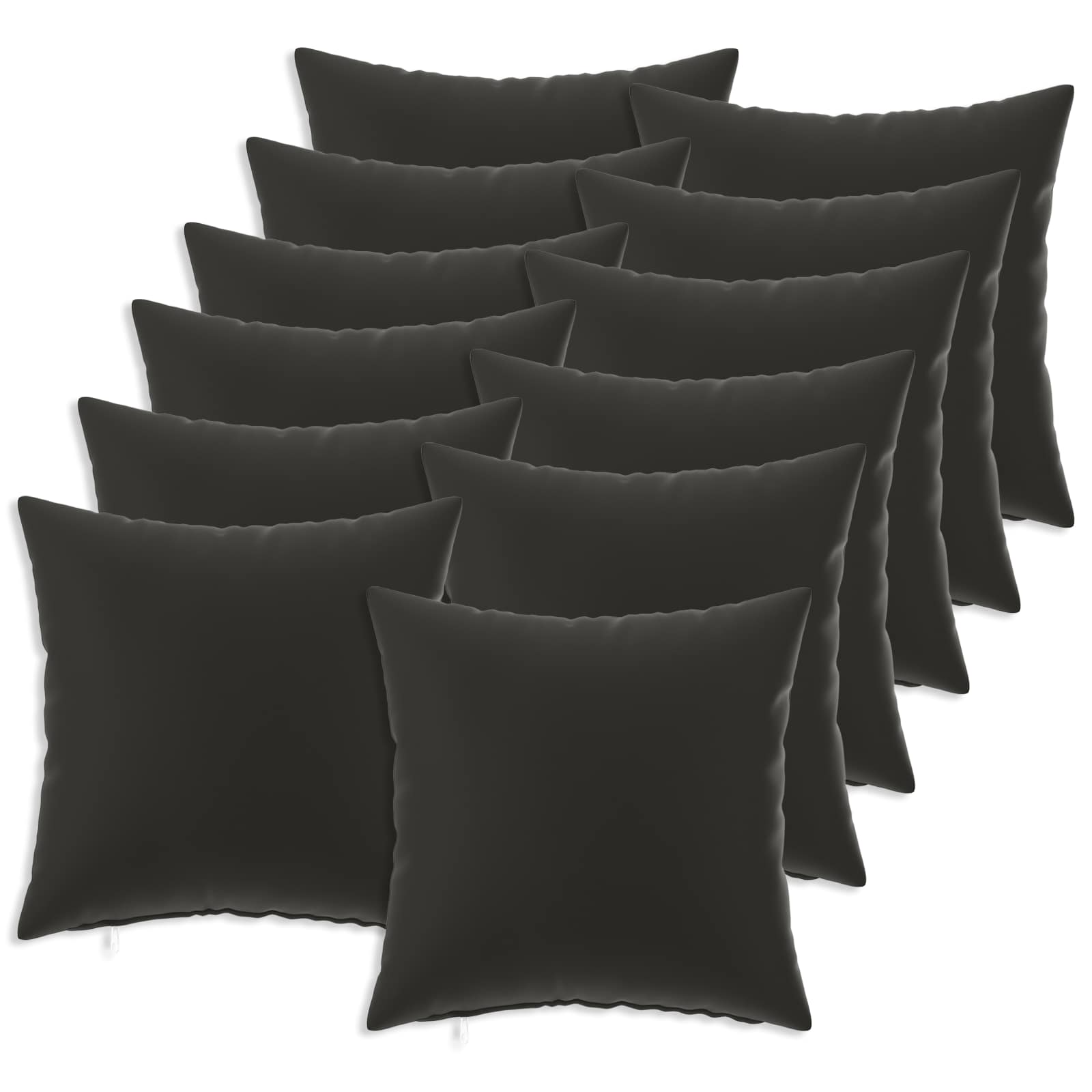 vidaXL Cushion Cover 12 pcs HEERLEN Black 50 x 50 cm Polyester 2
